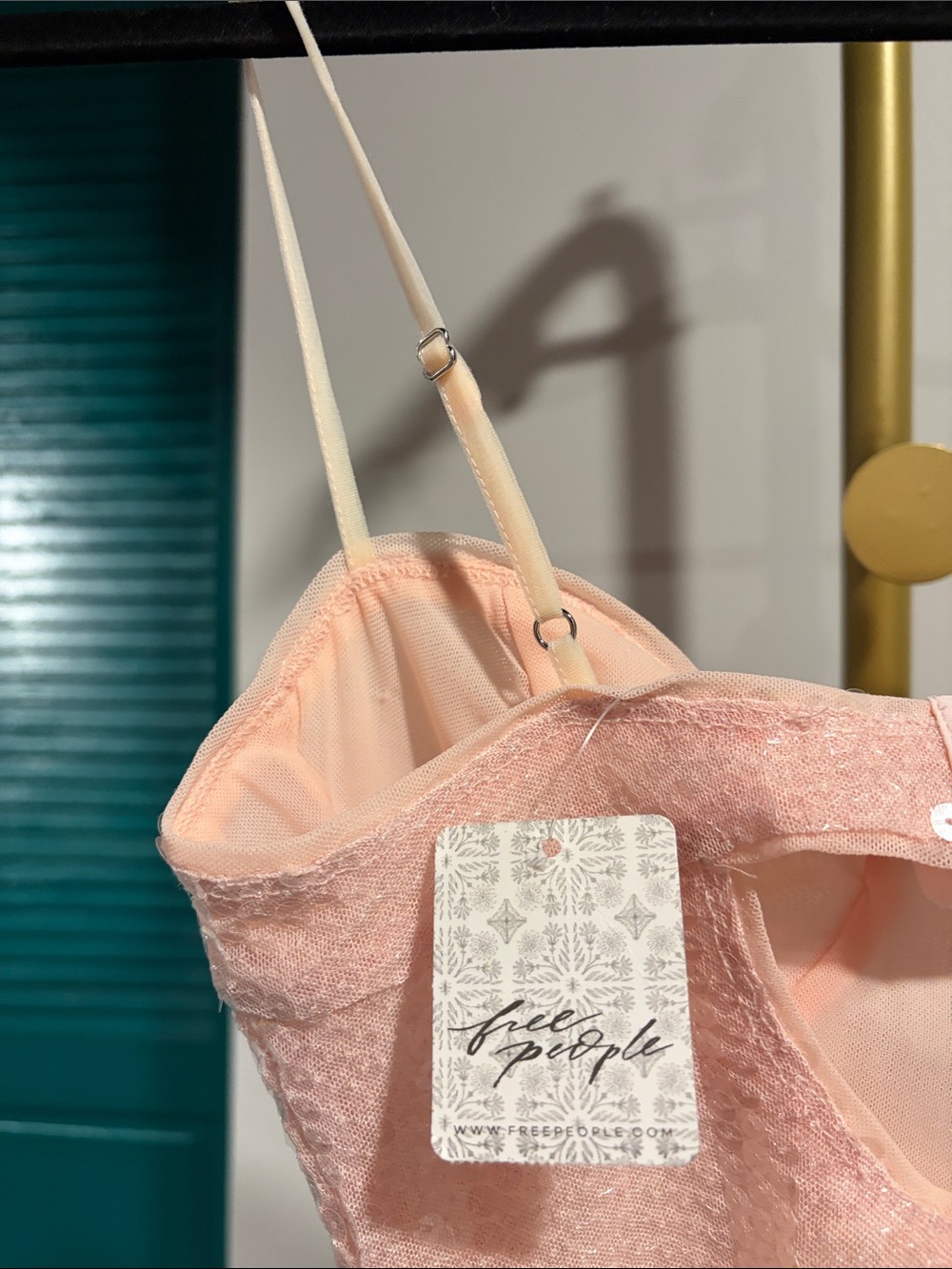 Free People Bali Good Graces Bodysuit in Soft Pink, new with tags, size XS. - Picture 7 of 8